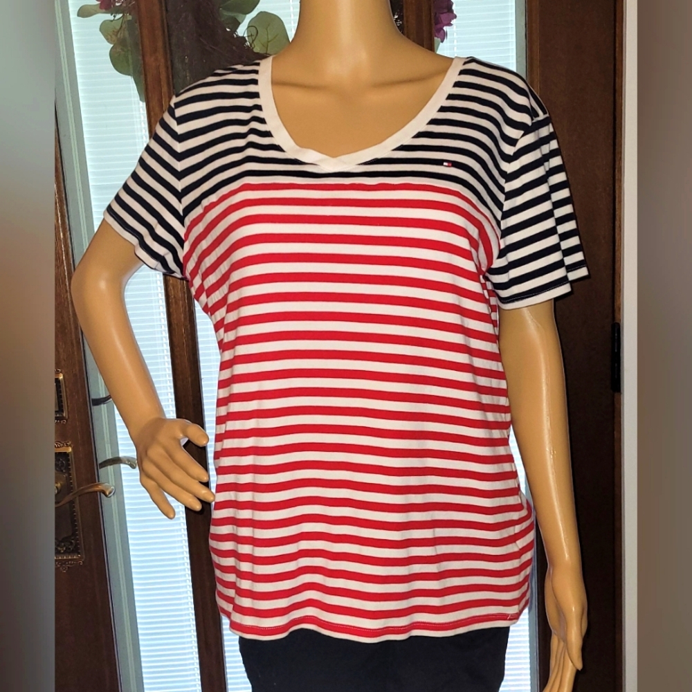 Tommy Hilfiger XL Red/White/Blue T-Shirt